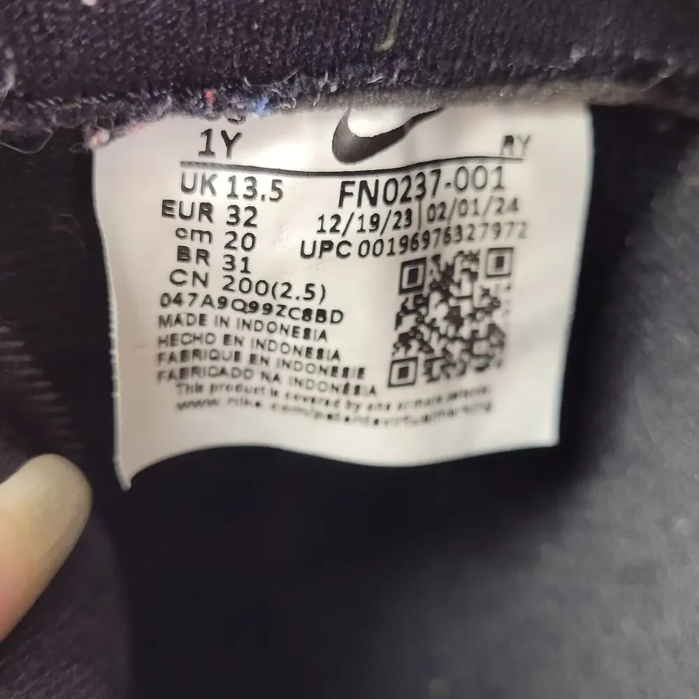 Nike Air Force 1 low Easyon black on black size 1y